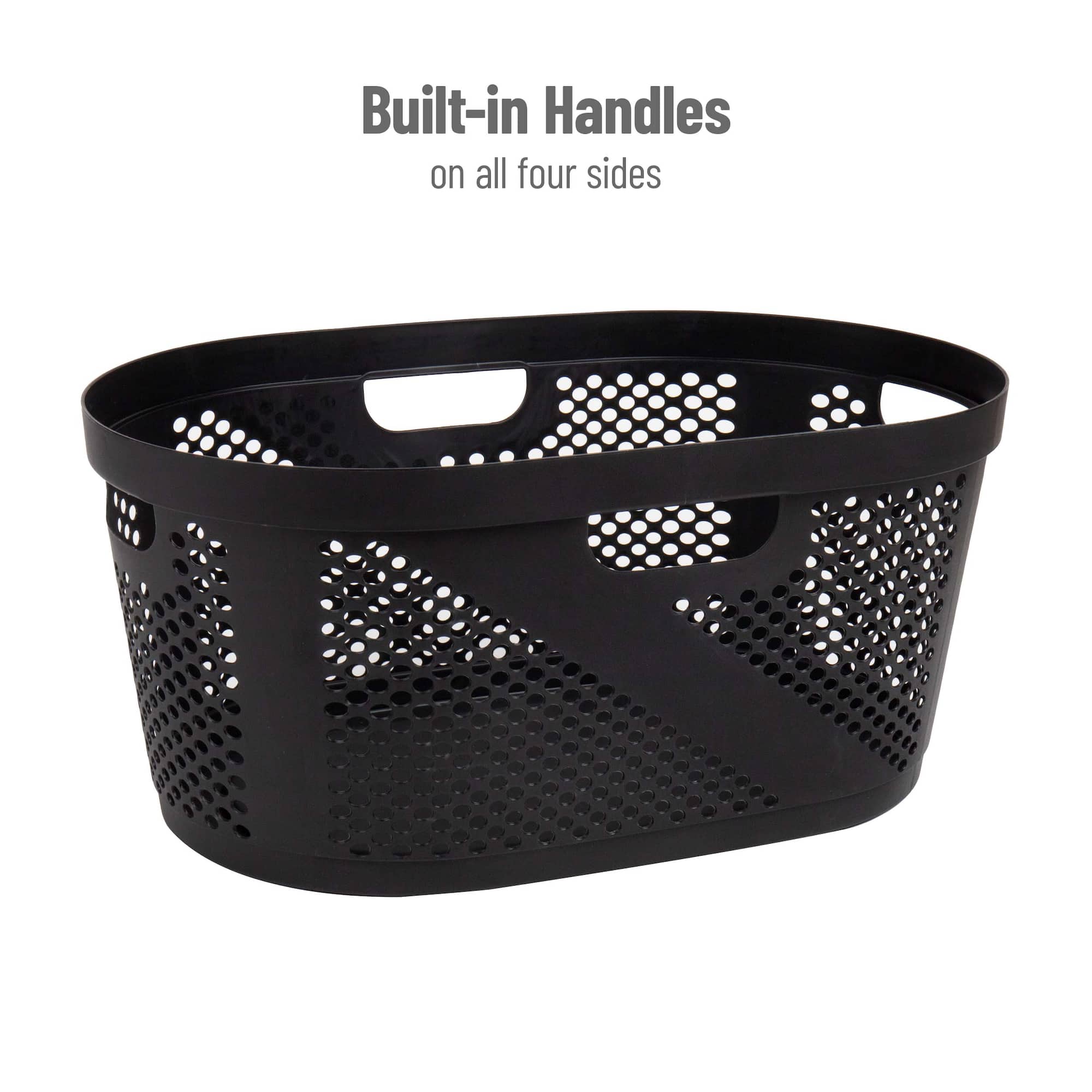Mind Reader 40L Ventilated Laundry Basket with Cut Out Handles